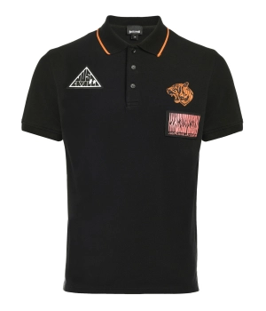 Just Cavalli Logo Patch Short-Sleeved Polo Shirt