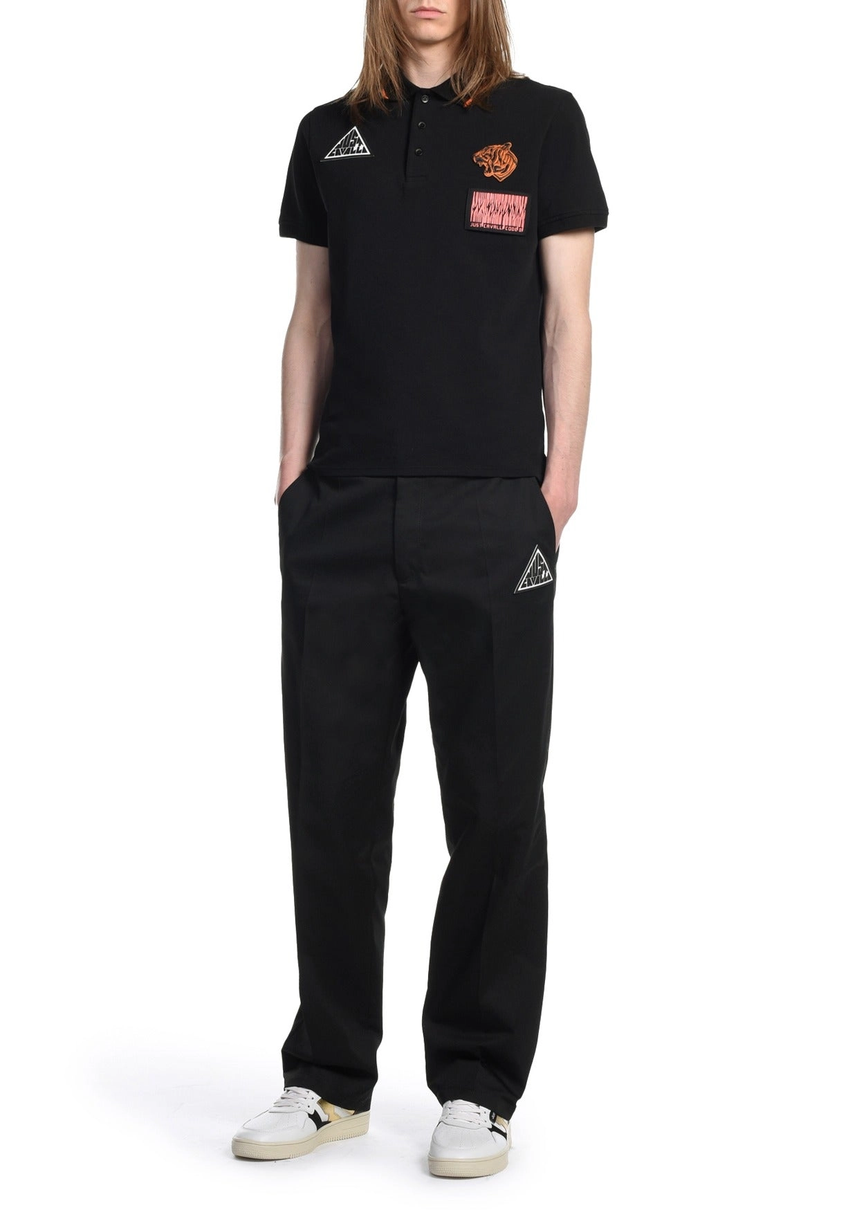 Just Cavalli Logo Patch Short-Sleeved Polo Shirt