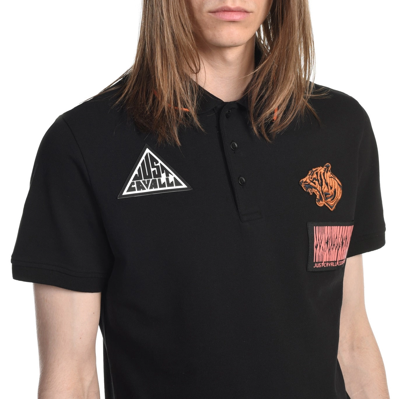 Just Cavalli Logo Patch Short-Sleeved Polo Shirt