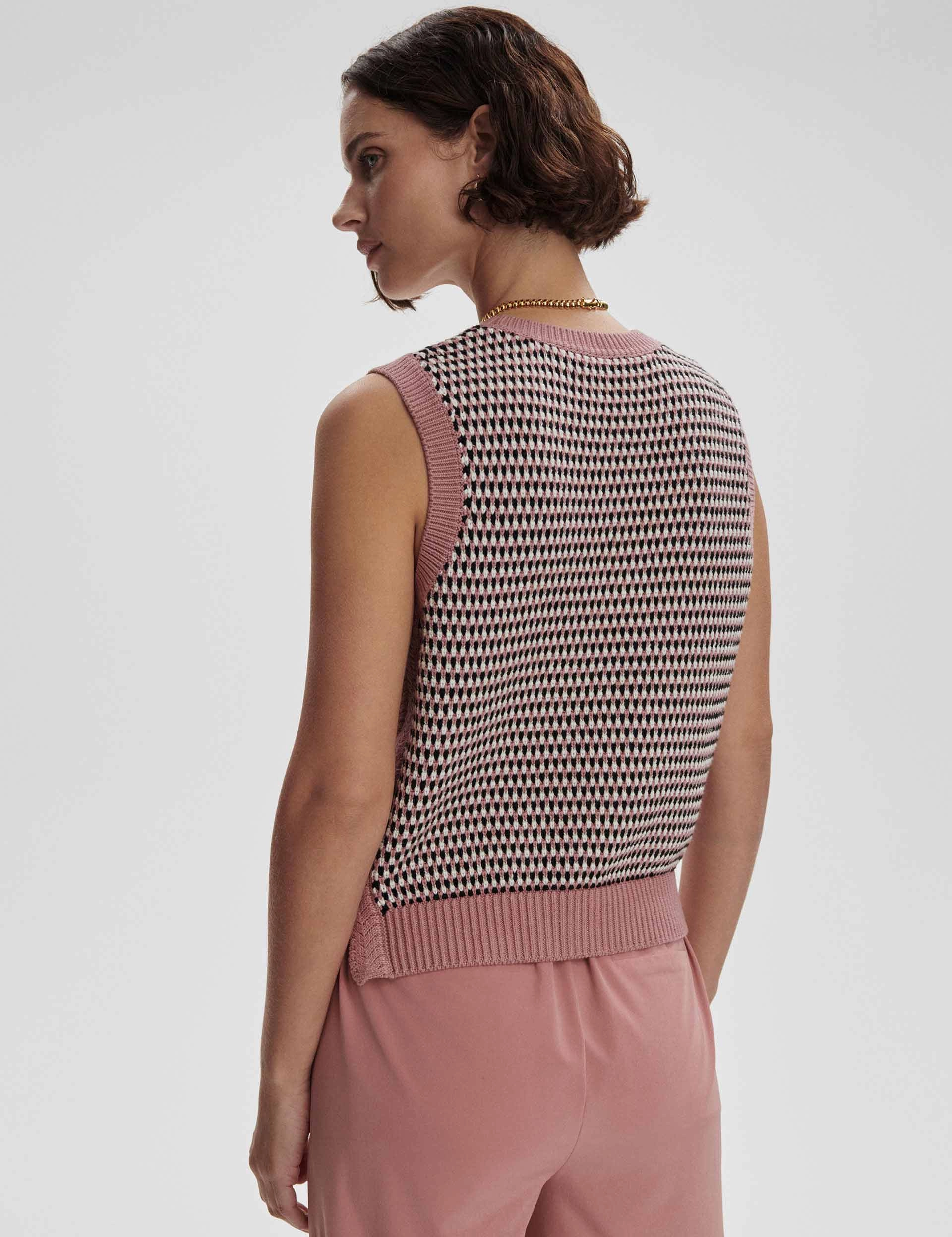 Knowles Textured Knit Vest - Woodrose