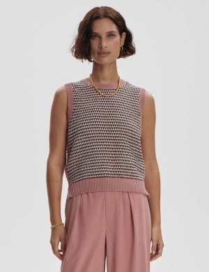 Knowles Textured Knit Vest - Woodrose