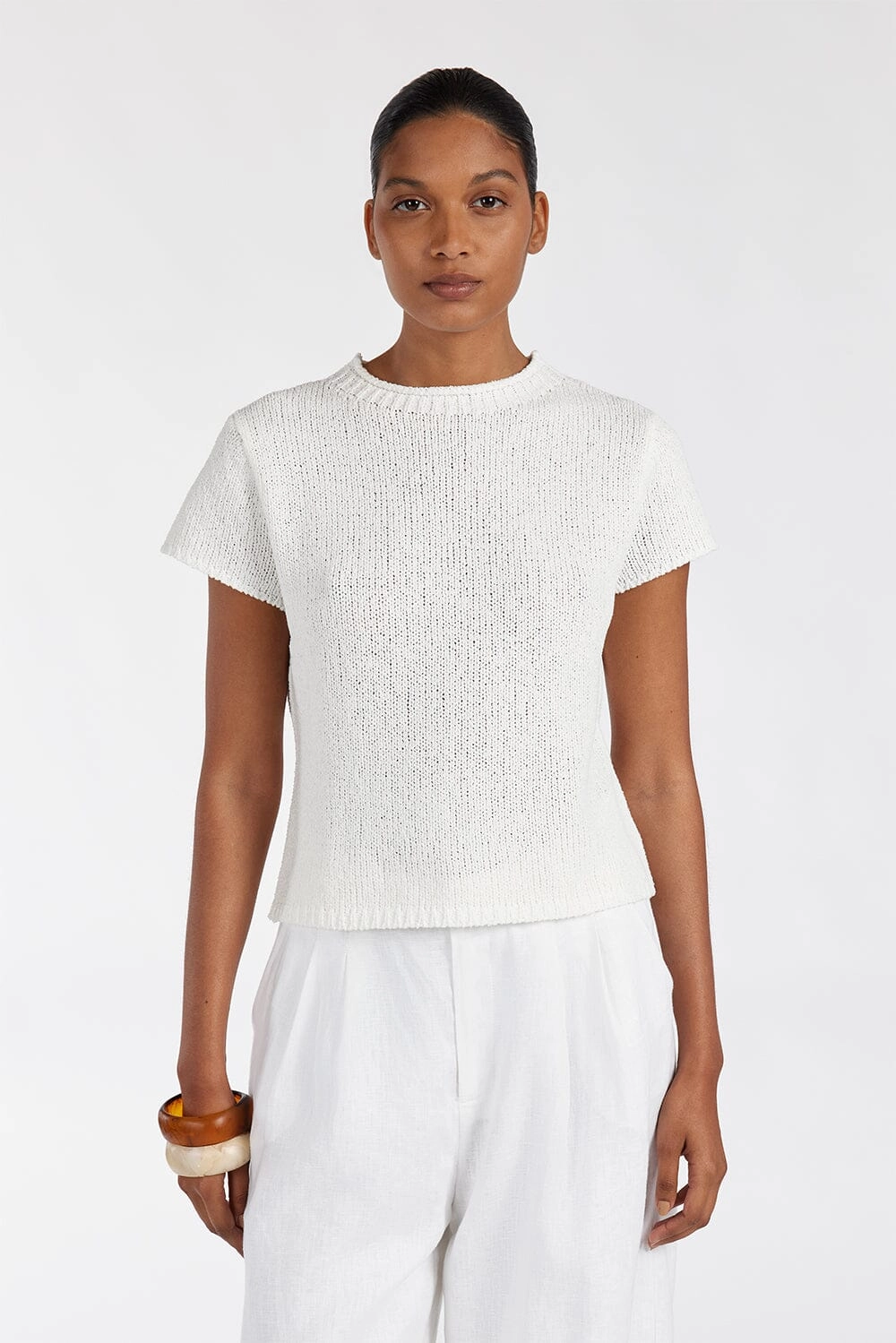LEO OFF WHITE KNIT TOP