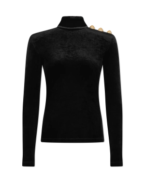 Long-Sleeved Velvet Top