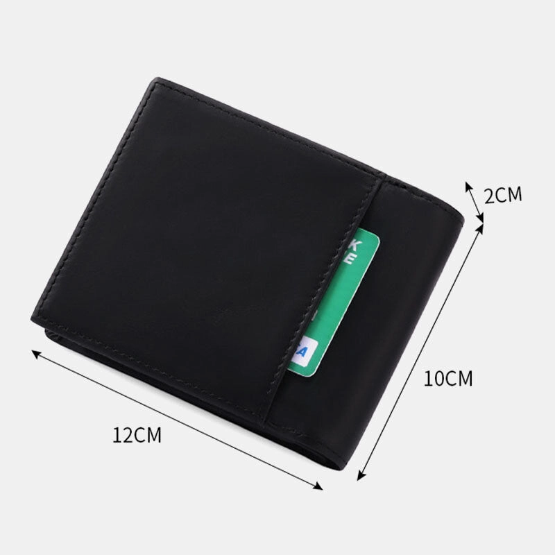 Men Bifold RFID Blocking Wallet Horizontal Large Capacity Multi-card Slot Card Holder Coin Purse Driver's License Wallet