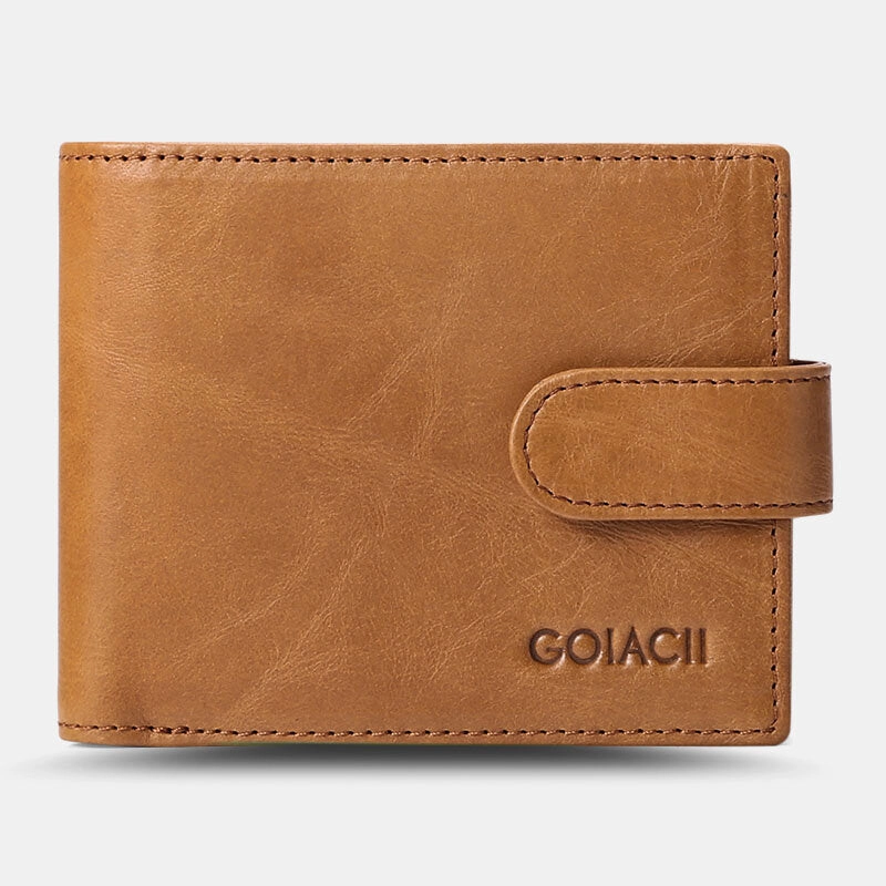 Men Bifold RFID Blocking Wallet Horizontal Large Capacity Multi-card Slot Card Holder Coin Purse Driver's License Wallet