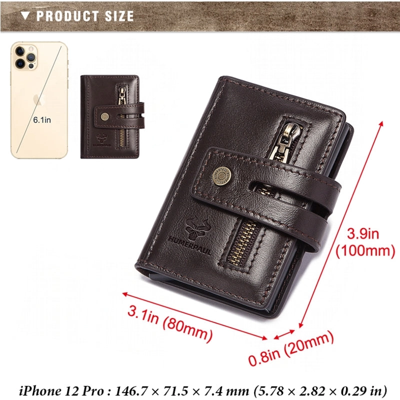 Men Bifold Short RFID Blocking Anti Magnetic Wallet
