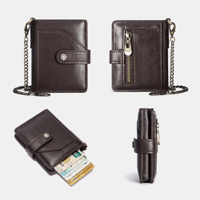 Men Bifold Short RFID Blocking Anti Magnetic Wallet