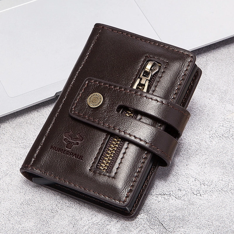 Men Bifold Short RFID Blocking Anti Magnetic Wallet