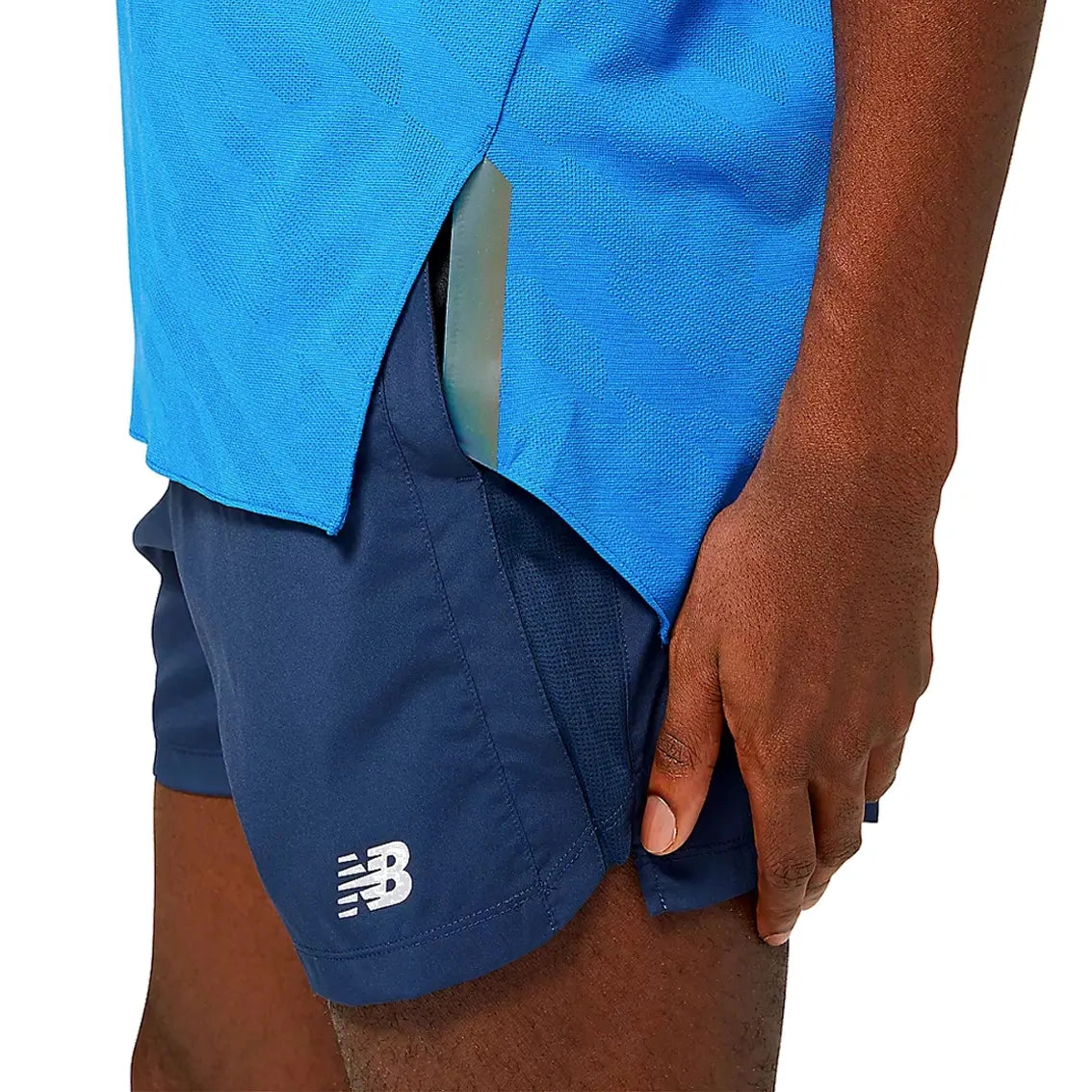 Mens New Balance Q Speed Fuel Jaquard Short Sleeve - Cobalt