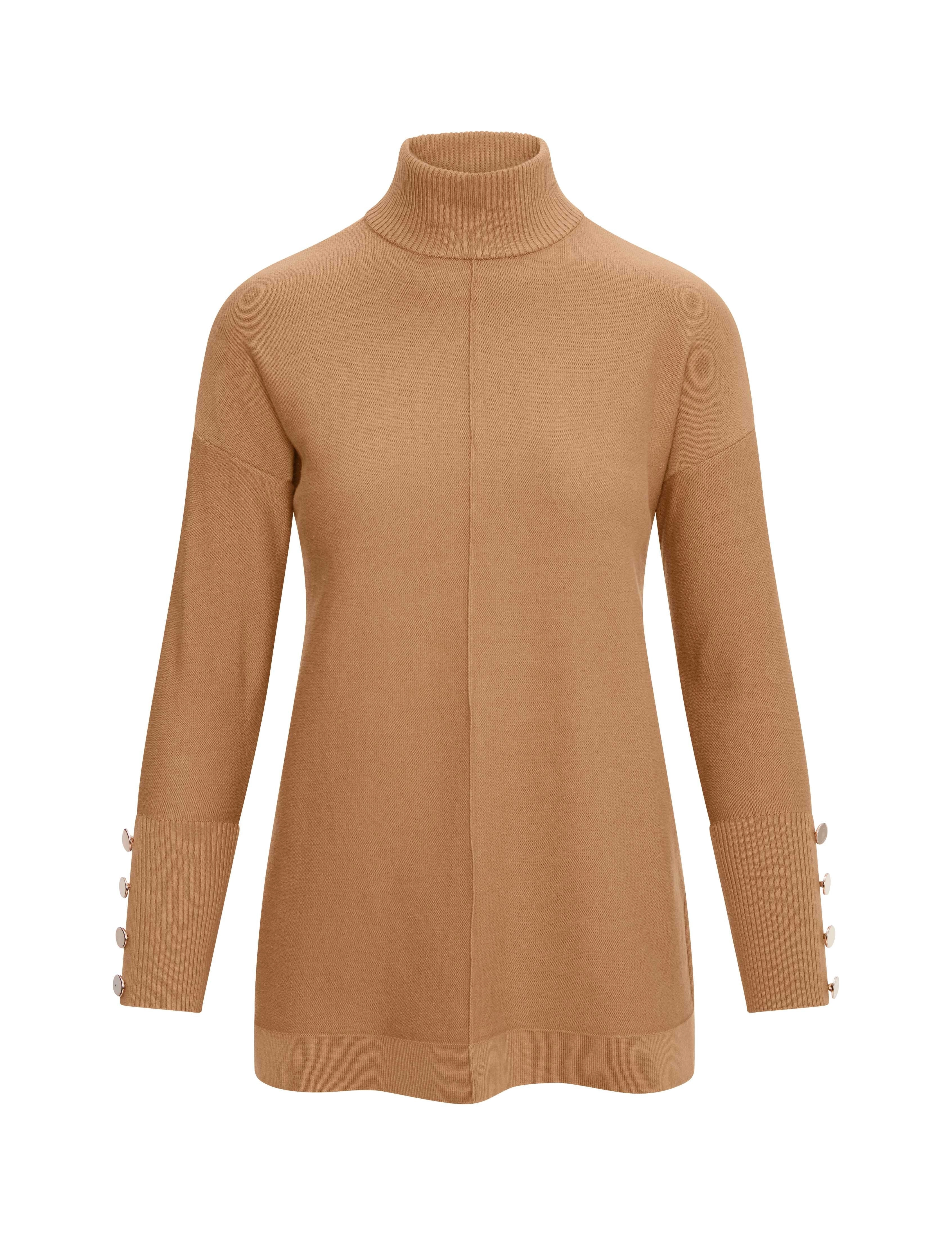 Mock Neck Elbow Sleeve Sweater- Sale