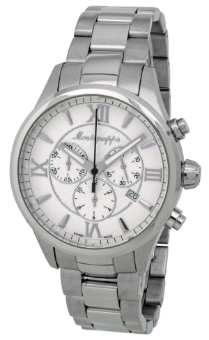 Montegrappa Fortuna Chronograph Date White Dial Stainless Steel Quartz Men's Watch IDFOWCIJ
