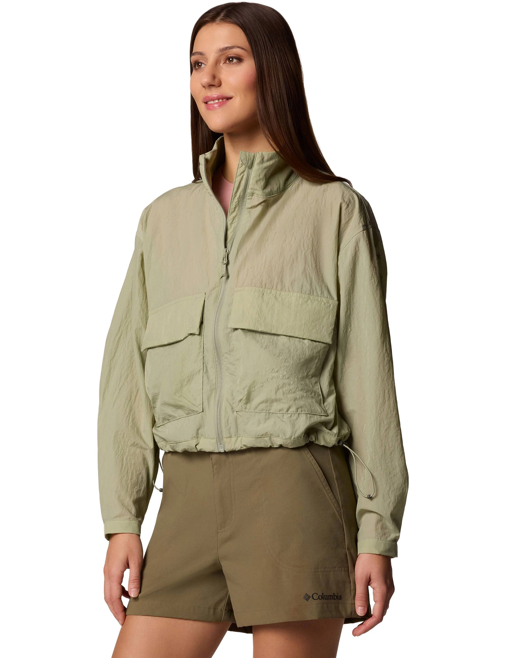 Paracutie Cropped Cargo Windbreaker - Safari