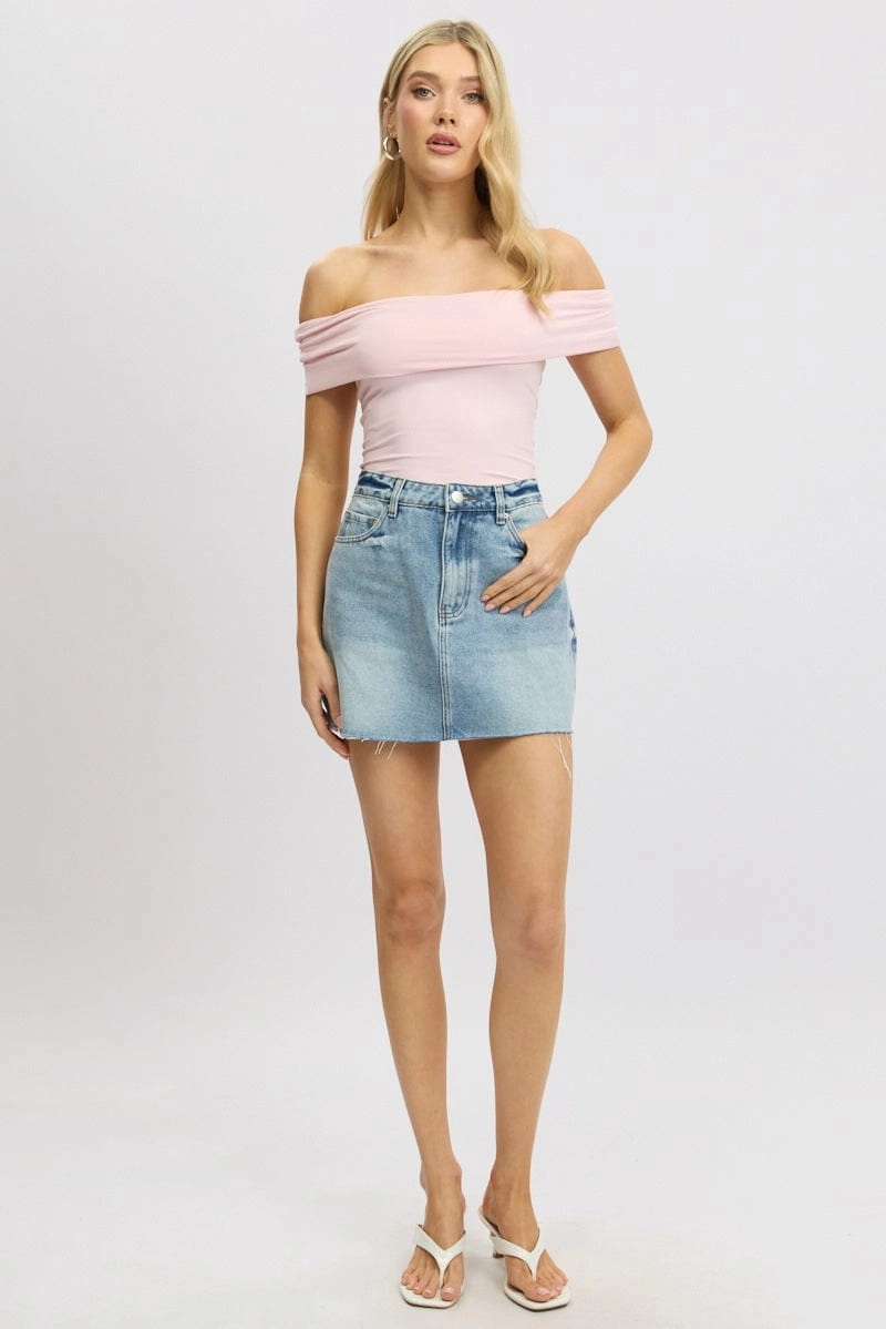 Pink Off Shoulder Top Jersey