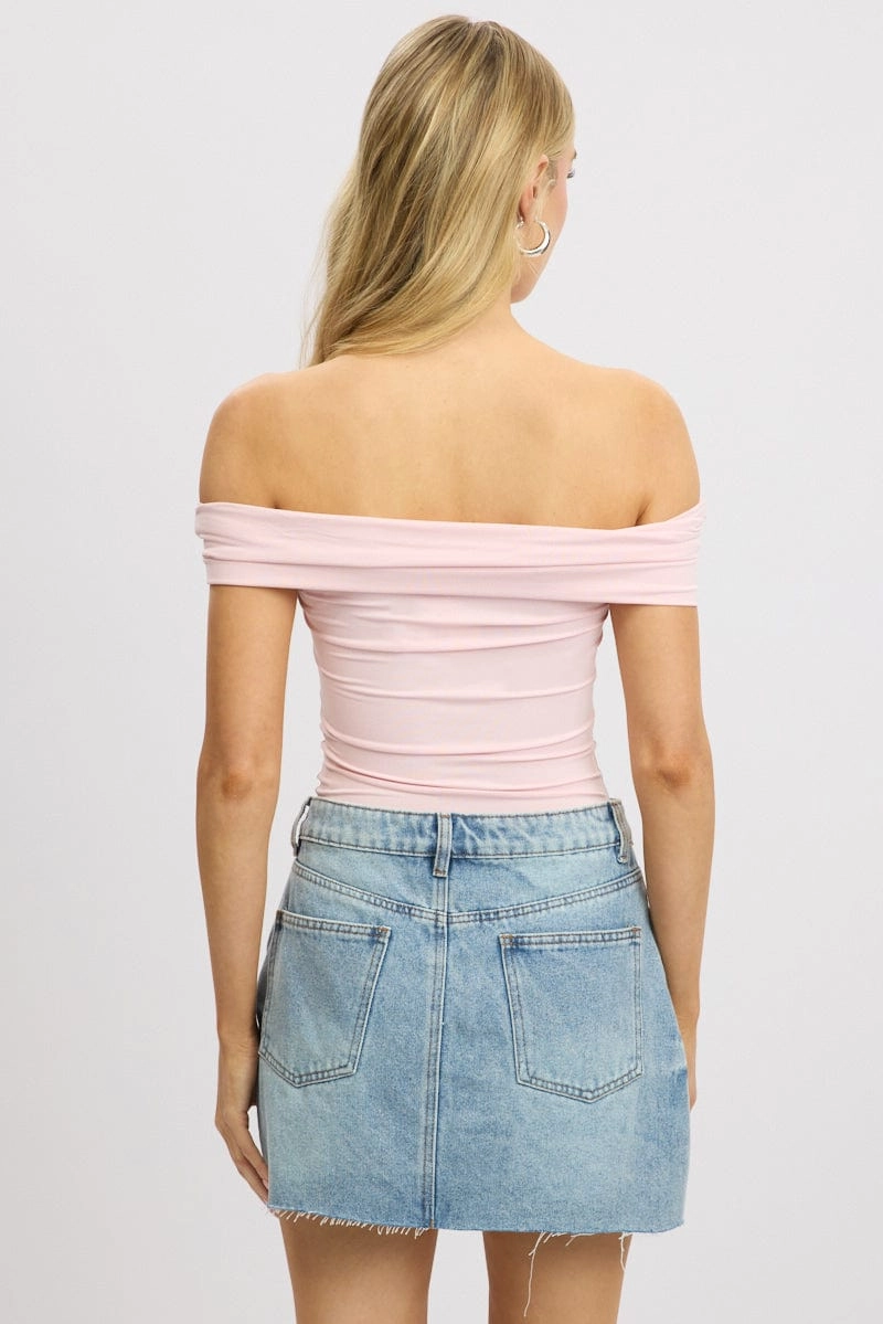 Pink Off Shoulder Top Jersey