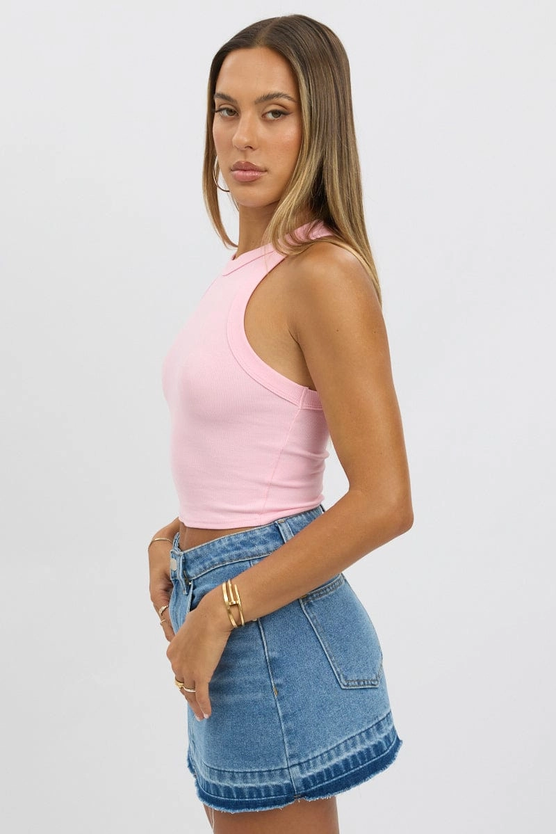 Pink Tank Top Rib