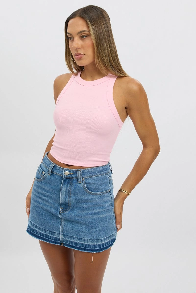 Pink Tank Top Rib