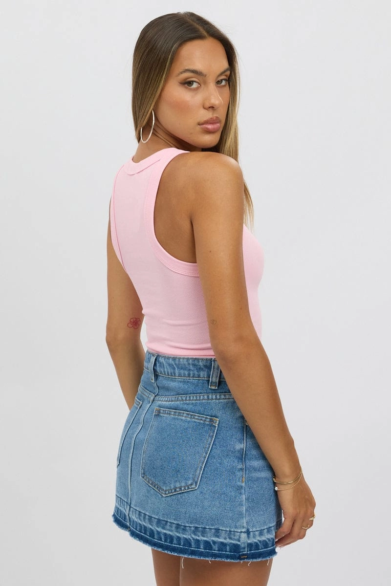 Pink Tank Top Rib