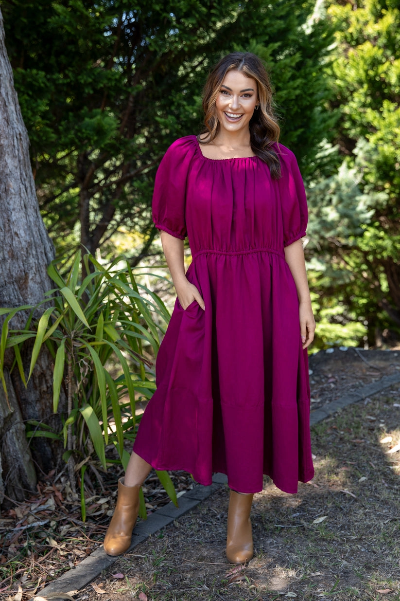 PQ Collection Juliette Dress Deep Plum