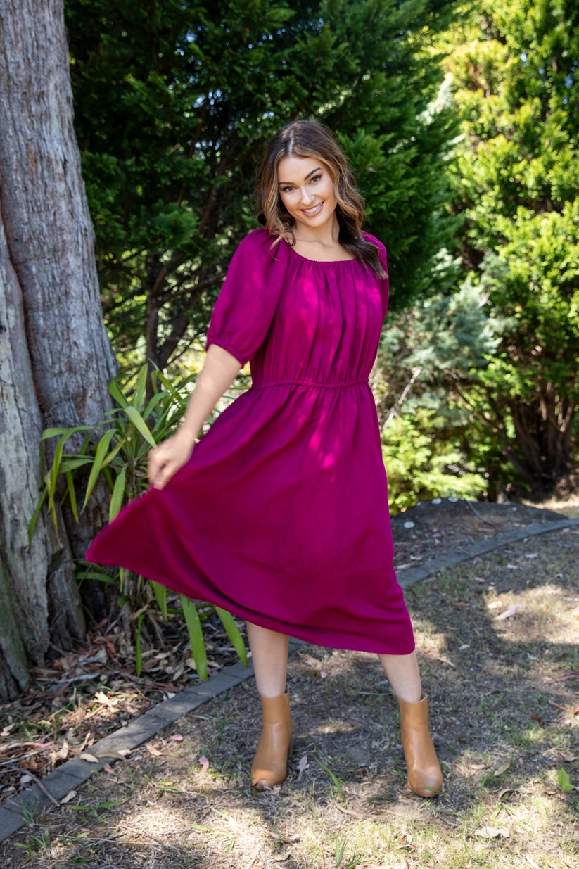 PQ Collection Juliette Dress Deep Plum