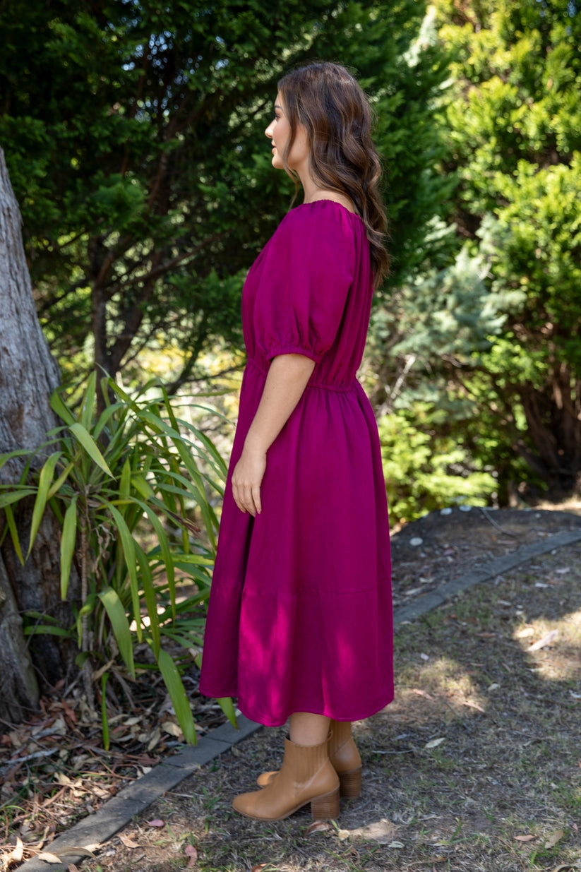 PQ Collection Juliette Dress Deep Plum