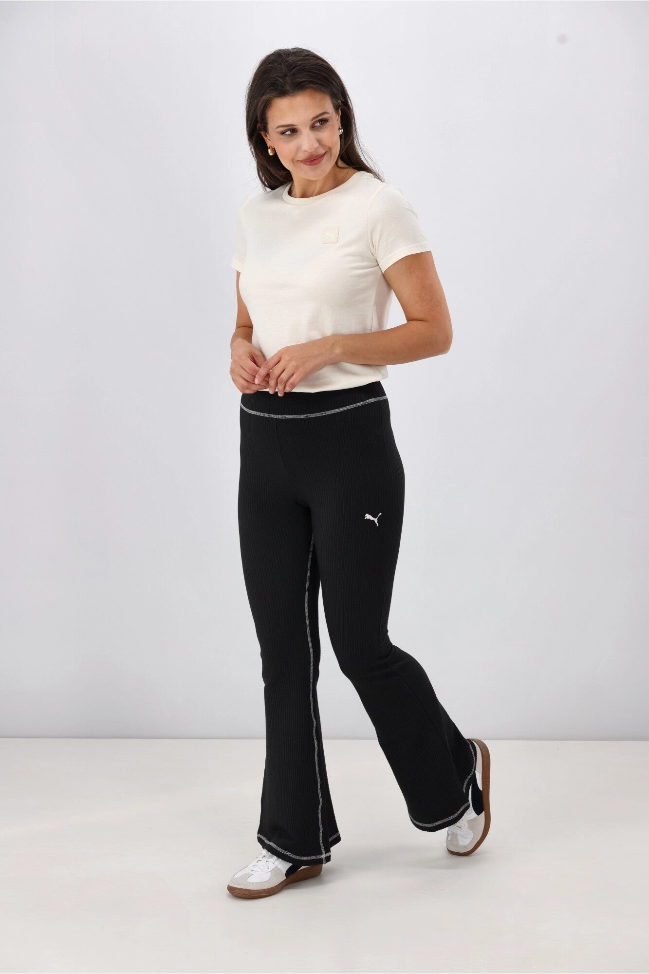 Puma DARE TO Textured Flared Leggings Black