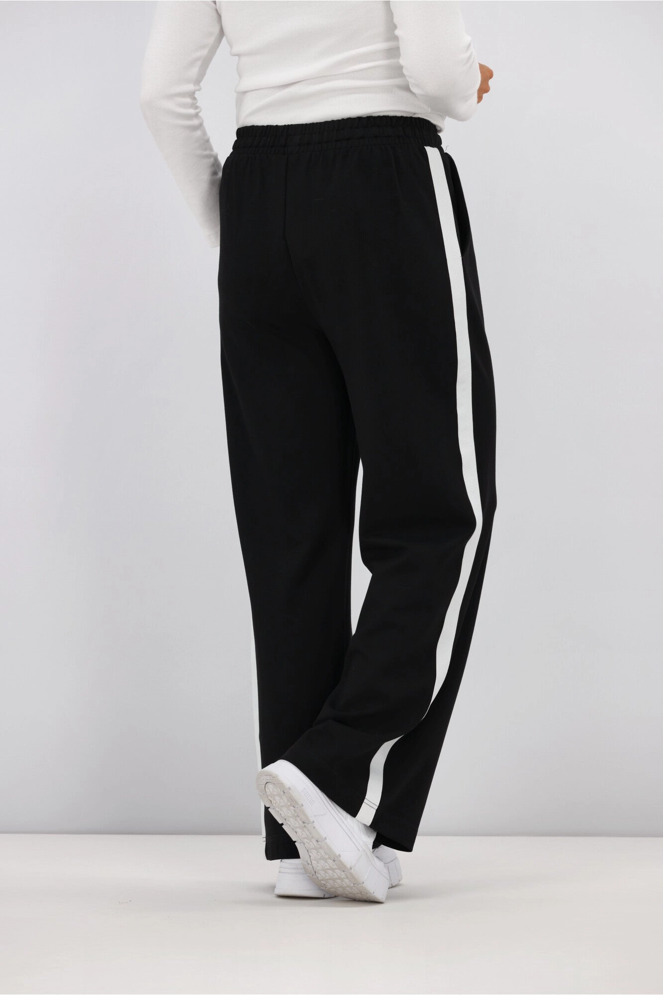 Shine On Label Parker Stripe Wide Leg Ponte Pants