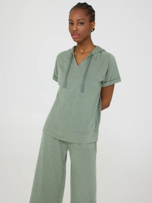 Short Sleeve French Terry Hoodie