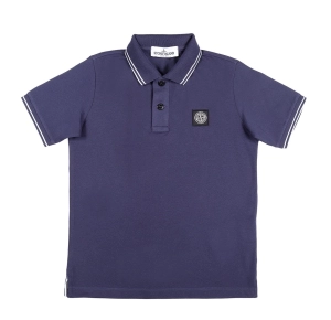 Stone Island Junior Logo Patch Short Sleeved Polo Shirt
