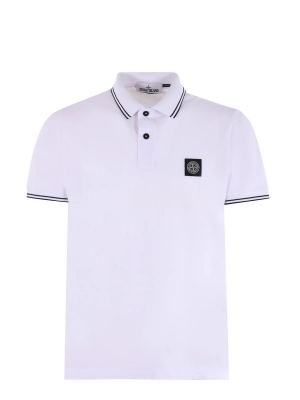 Stone Island Logo Patch Short Sleeved Polo Shirt