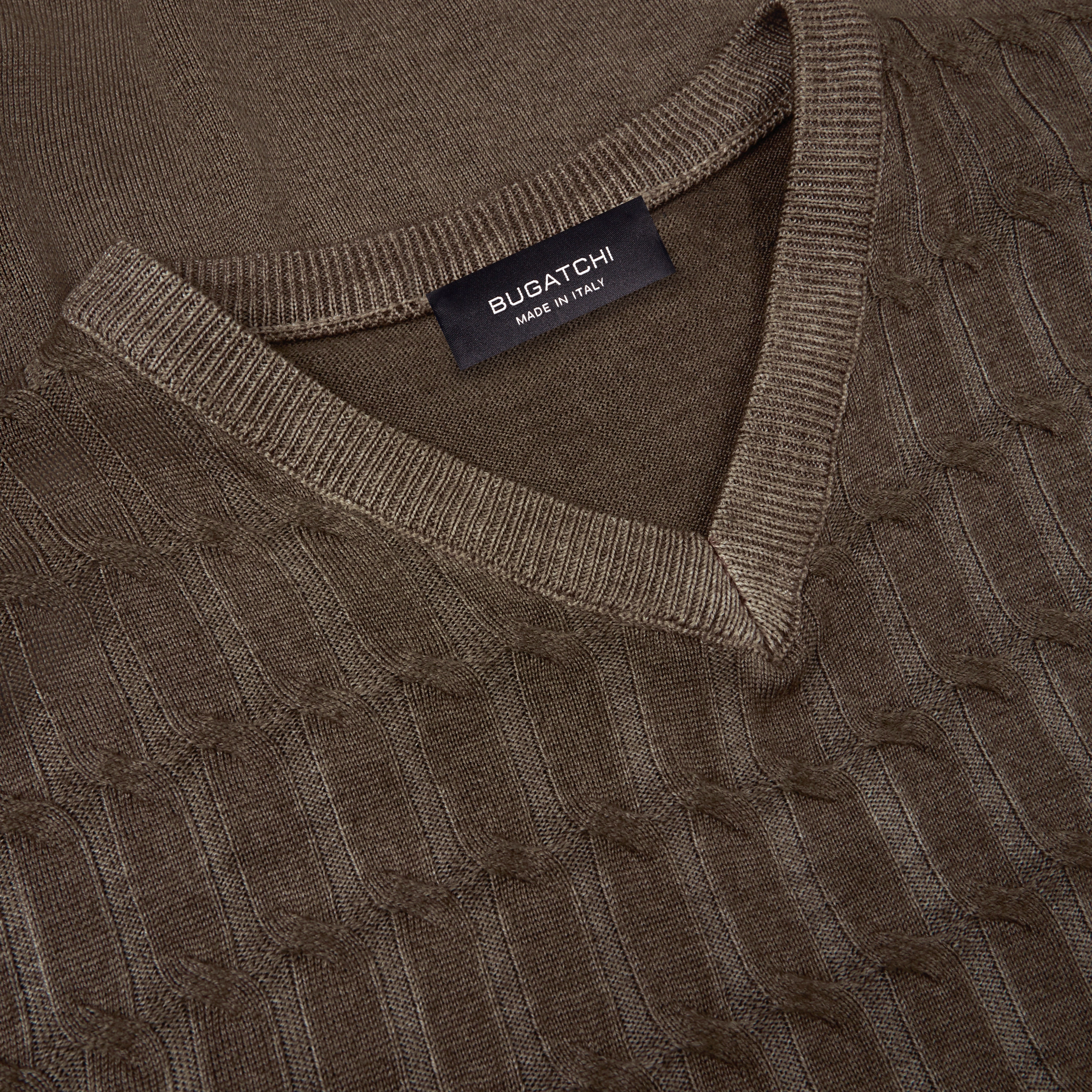 Super Merino V-Neck Cable Sweater