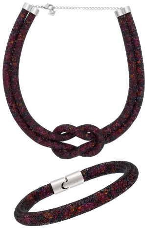 Swarovski Stardust Exclusive Edition 5184476 Black Multicolor Crystal Set of Necklace and Bracelet for Women