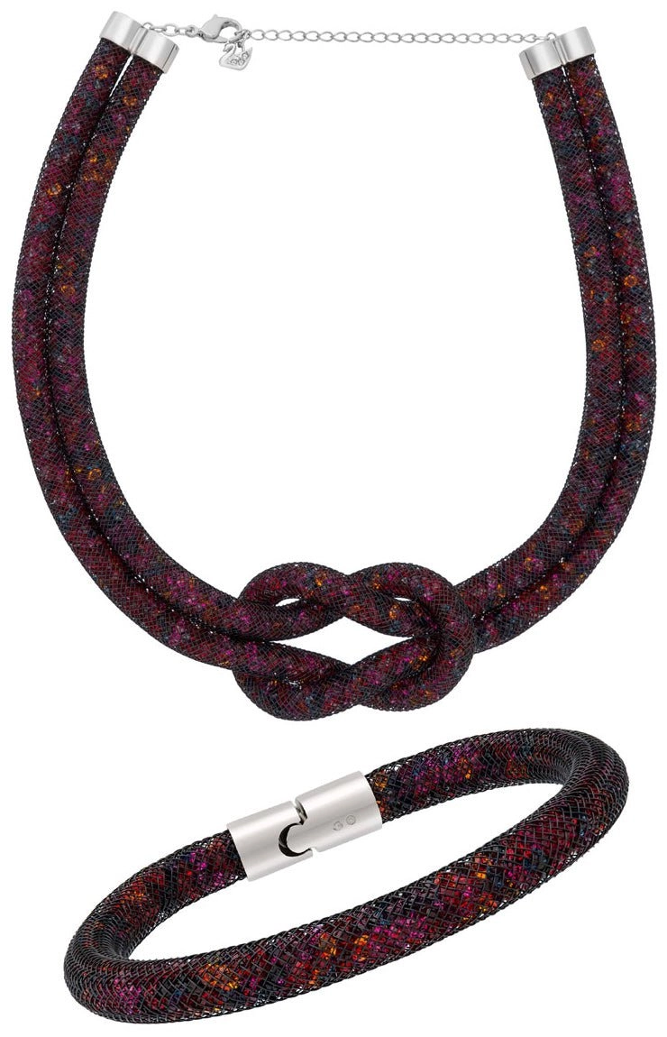 Swarovski Stardust Exclusive Edition 5184476 Black Multicolor Crystal Set of Necklace and Bracelet for Women