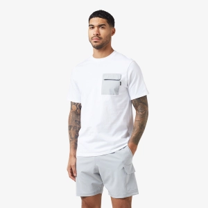 Tech Pocket Twinset | White Grey