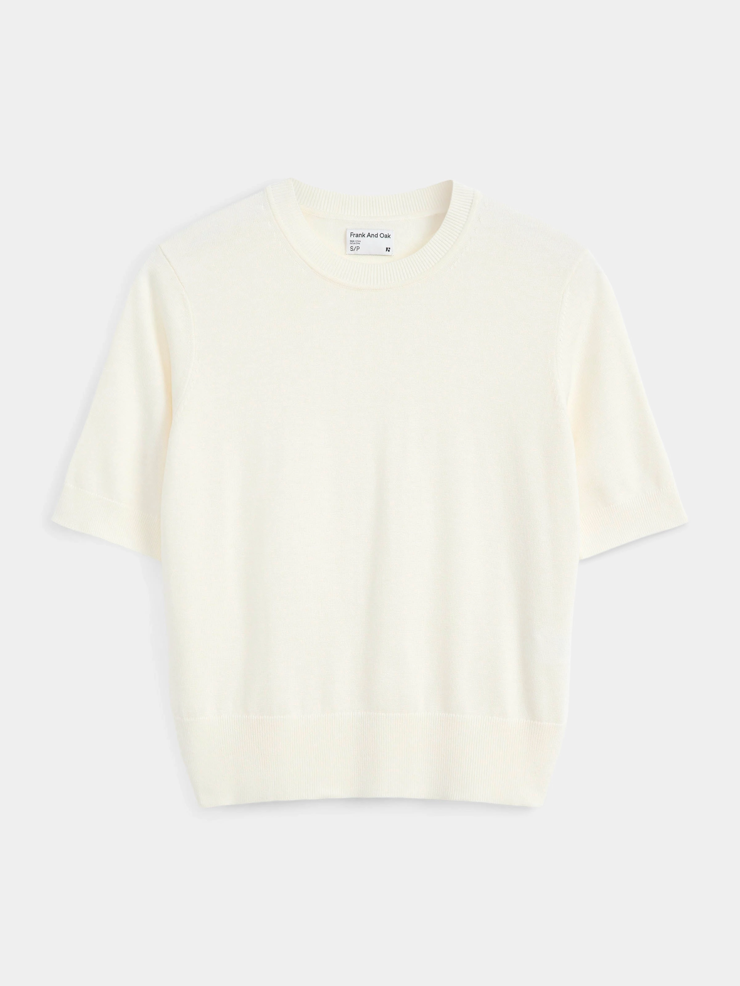 The Short Sleeve Sweater in Cream