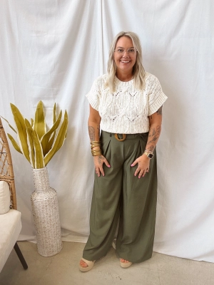 The Summer Short Sleeve Sweater Top-Oatmeal