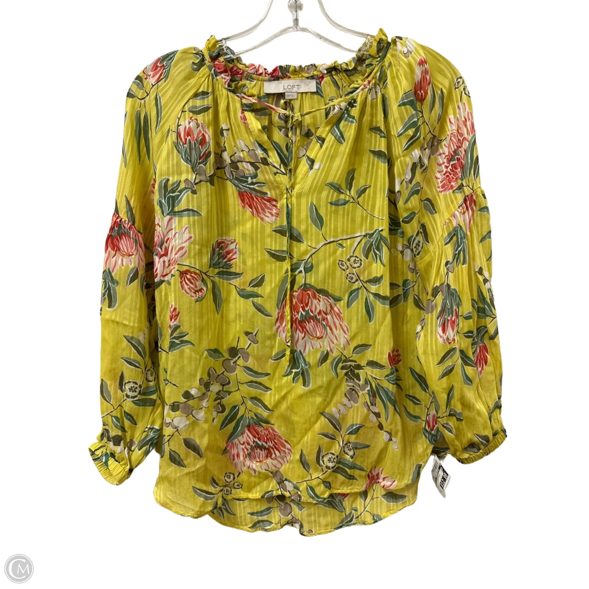 Top Long Sleeve By Loft In Yellow, Size: Xs