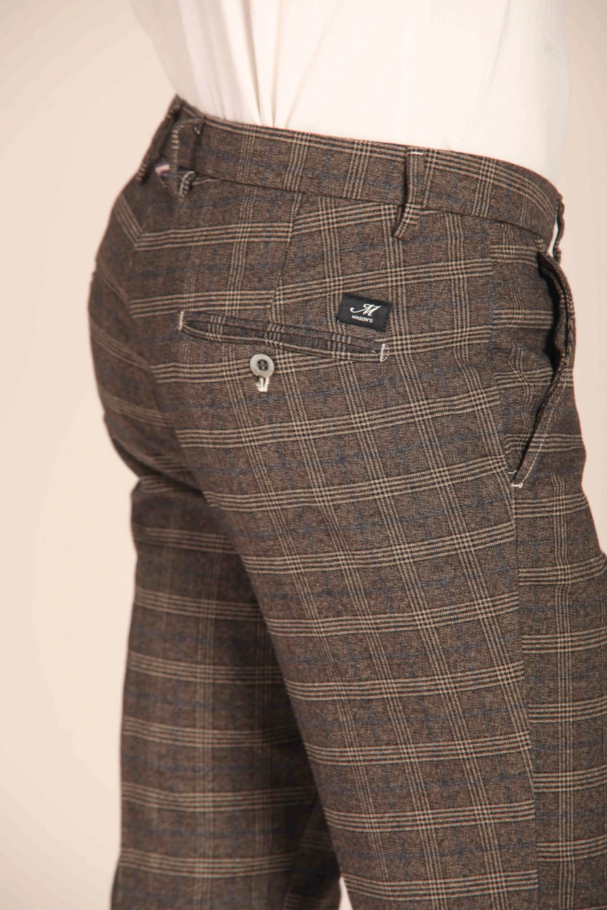 Torino men's chino pants in cotton stretch with motif galles slim fit