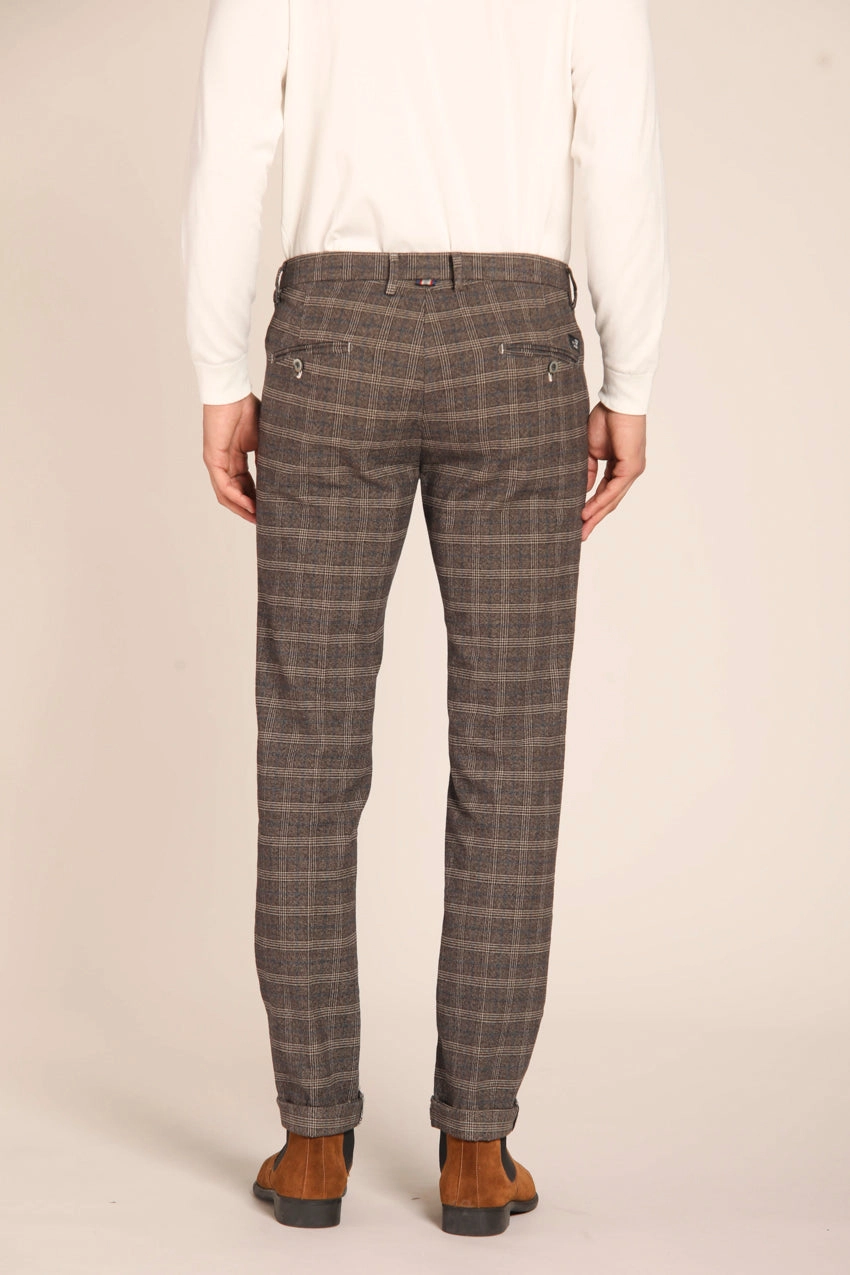 Torino men's chino pants in cotton stretch with motif galles slim fit