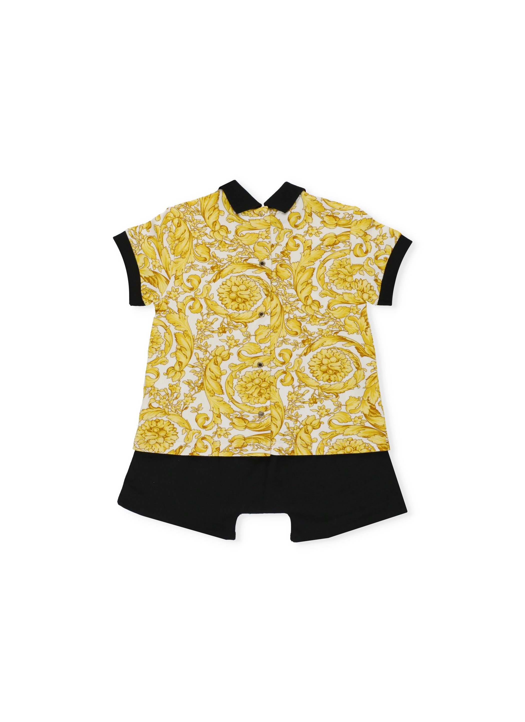 Versace Kids Baroque Pattern Short Sleeved Polo Shirt Set