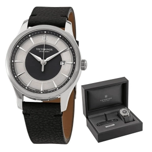 Victorinox Swiss Army Men's Strap Watch & Pioneer Knife - Alliance Black Leather | 241804.1