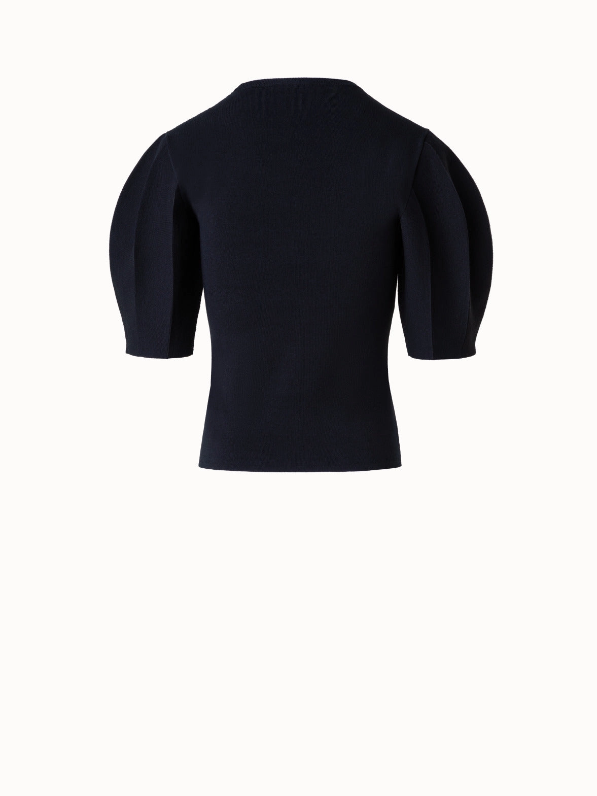 Volume Sleeve Silk Cotton Stretch Pullover
