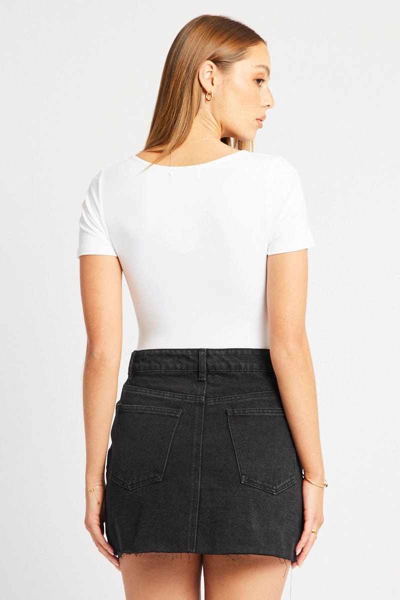 White Bodysuit Short Sleeve Supersoft