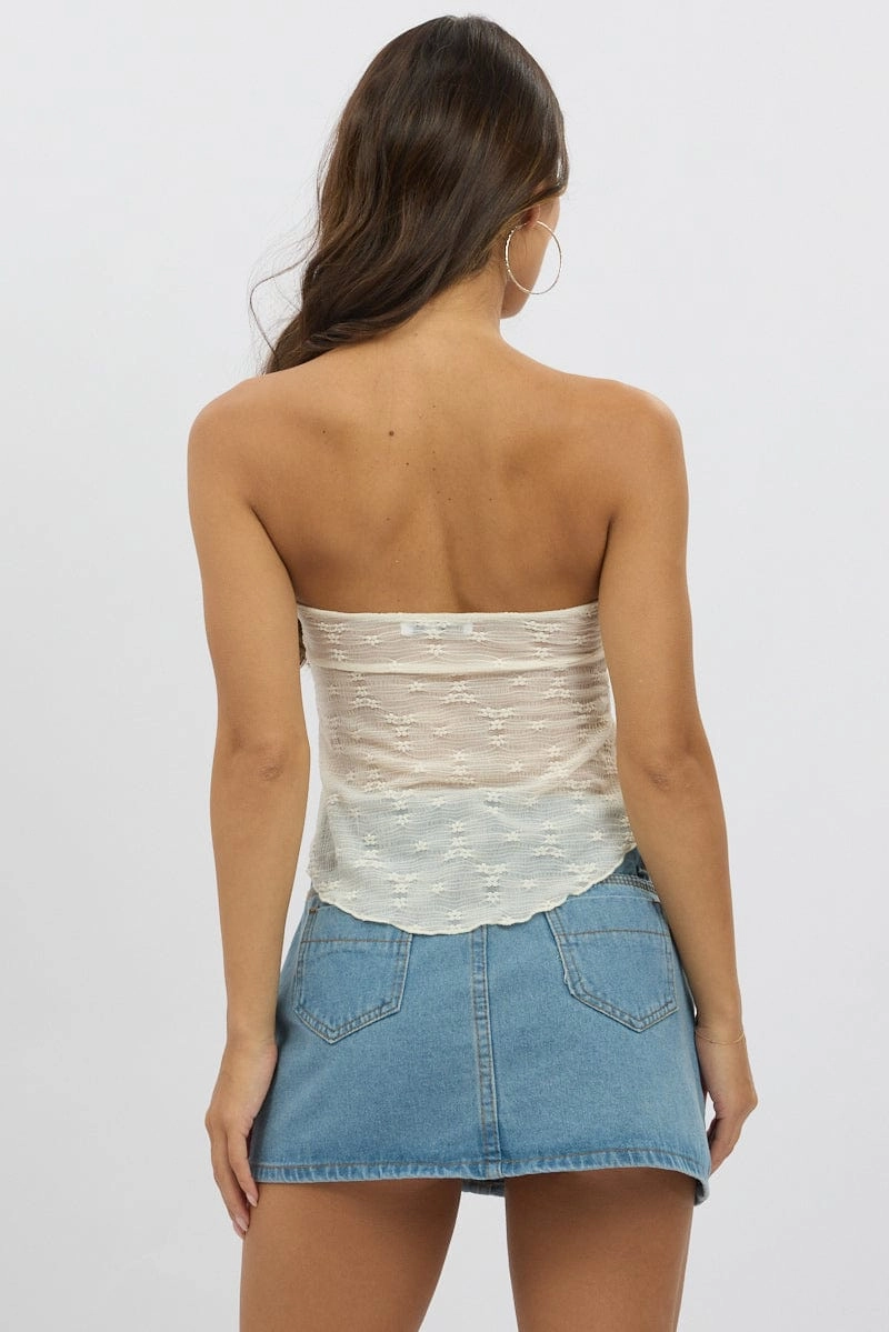 White Boob Tube Top Lace