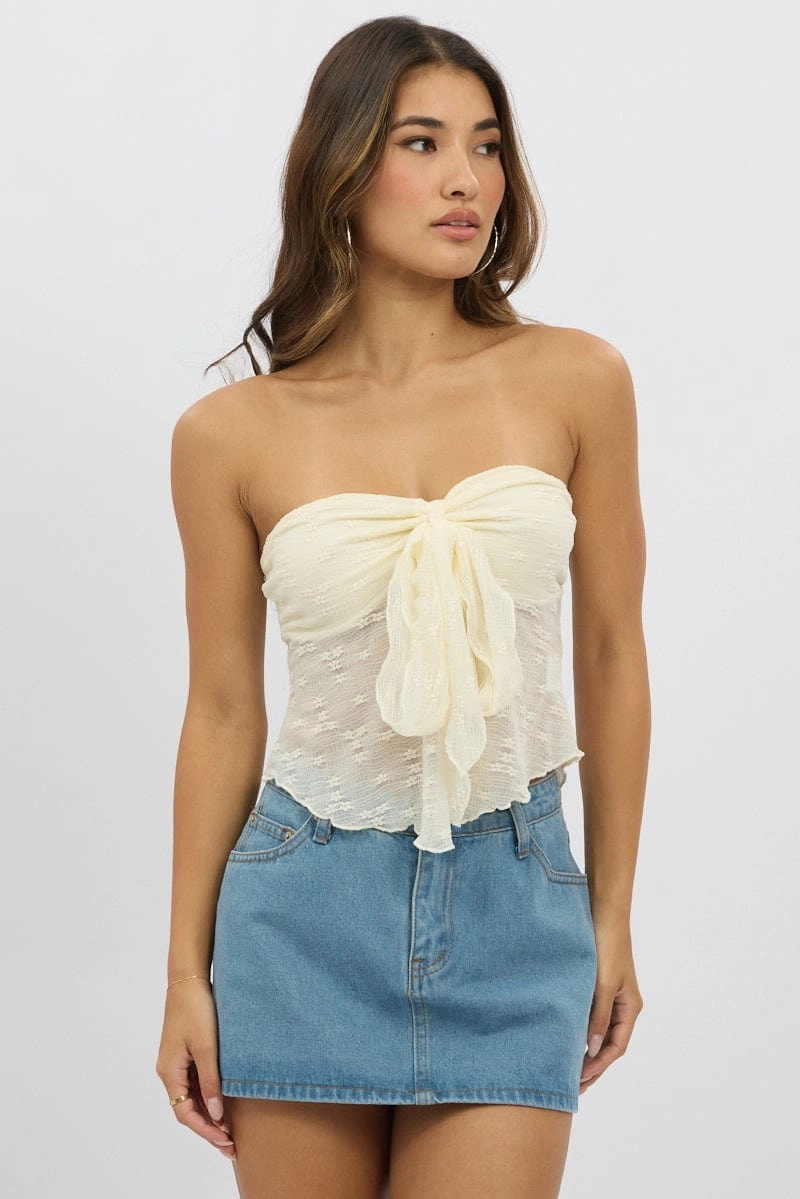 White Boob Tube Top Lace