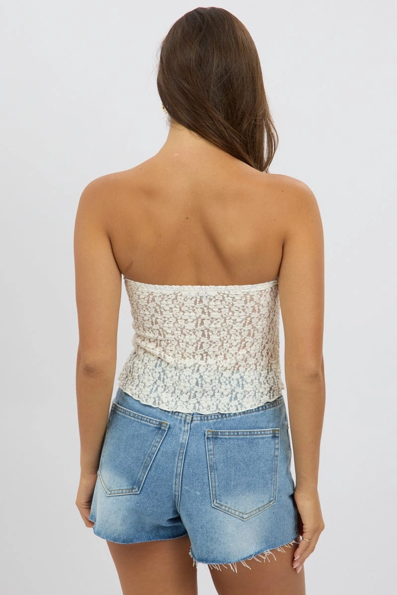 White Lace Tube Top Strapless