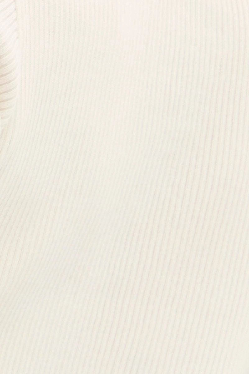 White Short Sleeve Rib Cardigan