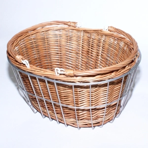 Wicker and Wire Bicycle Front Basket Set