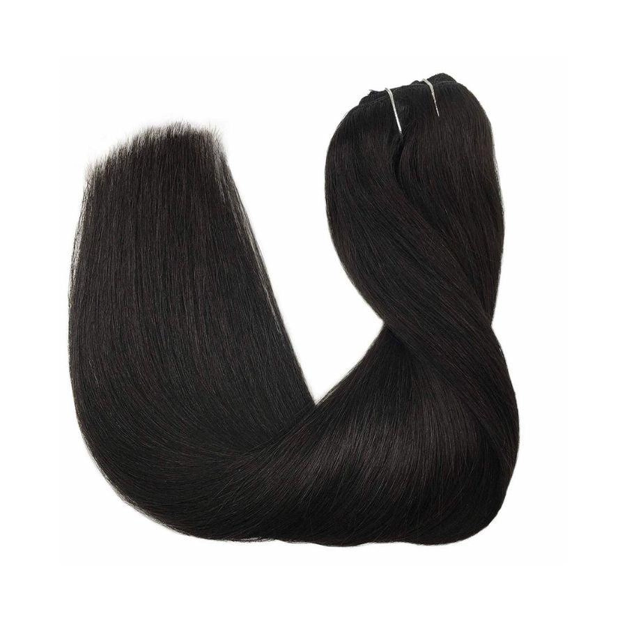 WOWANGEL Straight Classic Lace Weft Clip Ins Hair Extensions | USA Overnight Shipping