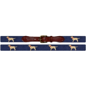 Yellow Lab Needlepoint Belt